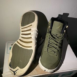 Air Jordan olive 12s  size 7 , only worn 3 times